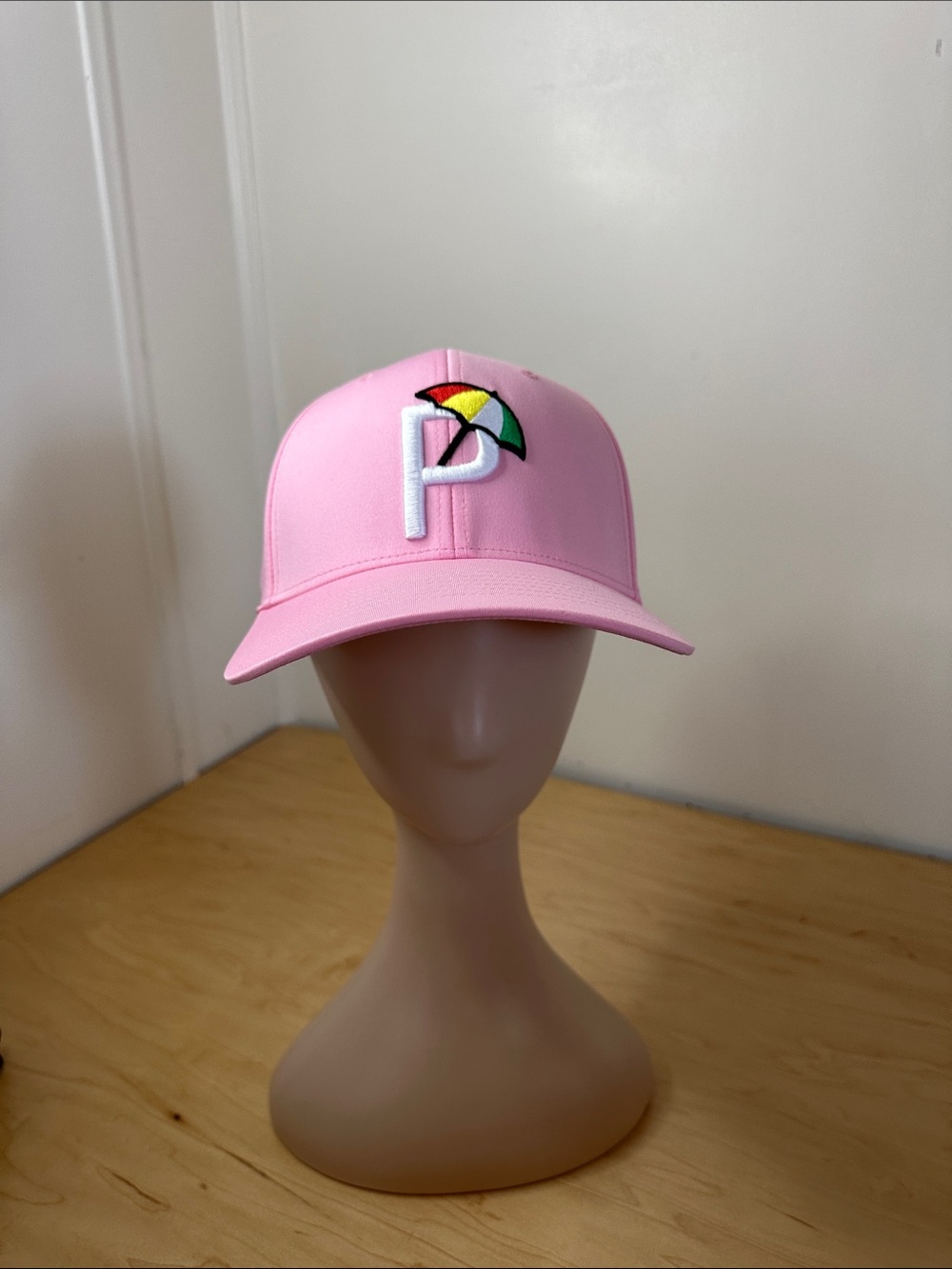 Arnold Palmer Puma collab Pink Baseball Cap with Multicolor Umbrella Patch
